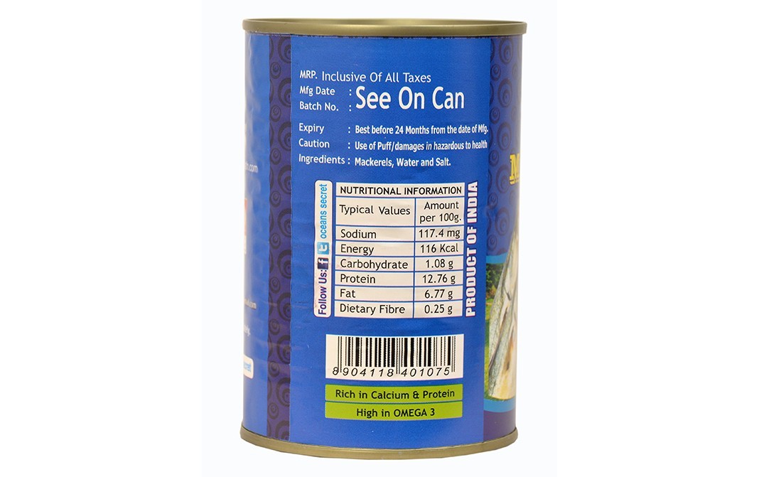 Seahath's Mackerels In Brine    Tin  425 grams